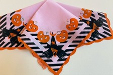 Darling New LuRay Halloween Handkerchief -  Adorable Pumpkins & Witches  picture