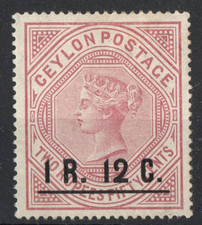 Ceylon QV SG193 1r.12 on 2r.50 dull purple Mint (MM) Cat £65 picture