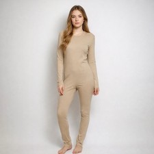 NWT Fashion Nova Maribel Snatched Jumpsuit Womems Plus 1X Cream Lounge Relax NEW picture