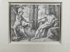 Lucas Van Leyden Fall Of Man Adam Eve Woodcut Engraving 16th C. Dutch Old Master picture