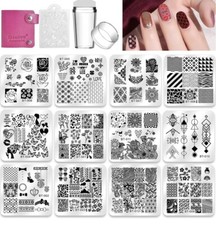 Nail Stamping Plates Set 12Pcs Nail Plates 1Stamper 1Scraper 1Storage Bag Nail picture
