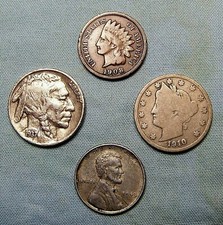 INDIAN  HEAD  PENNY  Starter Collection Lot of 4 Old US Coins WITH  TRACKING picture
