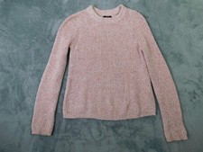 Quince Sweater Womens Small Pink 100% Organic Cotton Chunky Knit Crew Neck picture