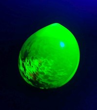  Uranium Art Glass Hand Made Orb Paperweight Unique Grayson Miller Signed WVG picture