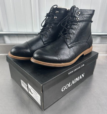 Golaiman Men's Mid-Cut Leather Side-Zip Chukka Boots G1405 Black Size 10.5 picture