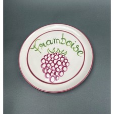 Harlie Brown Anthropologie Dessert Plate Unisex OS White Framboise Raspberry picture