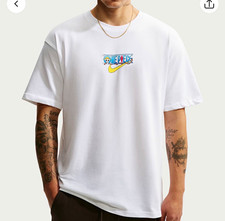 Nike x One Piece Men's L White Monkey D. Luffy Graphic Cotton Crew T-Shirt picture