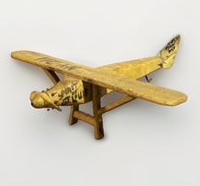 Antique Folk Art Painted Wooden Spirit of St Louis Charles Lindbergh Airplane  picture