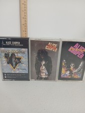 Alice Cooper 3 Cassette Tape Lot TESTED Welcome to My Nightmare Trash Hey... picture
