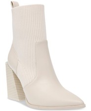 Wild Pair Trinityy Pointed-Toe Pull-On Knit Dress Booties Women's 6 Bone Smooth picture
