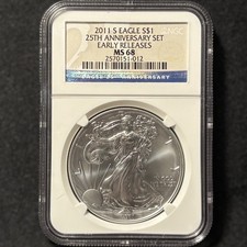 2011-S Silver Eagle 25th Anniversary San Francisco ASE Early Releases NGC MS 68 picture