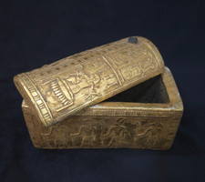 Ancient Egyptian Antiques Funerary Chest Four Sons of Horus Hieroglyphs Stone BC picture