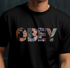 They Live 1988 Obey Back Print T-Shirt - Vintage Cult Sci-Fi Horror Tee - Unisex picture