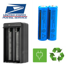 2pcs 3000mAh Rechargeable Li-Ion Battery Cell Flashlight Batteries 3.7V+Charger picture