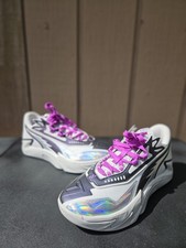 PUMA Scoot Zeros Men's Low Top Lace-Up Mesh Sneakers Rubber Sole White/Purple picture