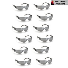 (12 PAIR) PYRAMEX INTRUDER SAFETY GLASSES SILVER MIRROR LENS SUNGLASSES S4170S picture