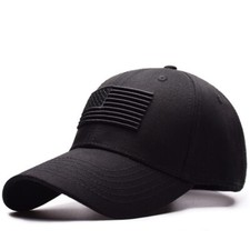 Black American Flag Embroidered Low Profile Baseball Cap US Flag Hat Adjustable picture