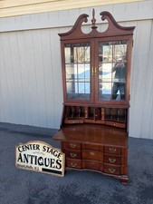 67438  Jasper Mahogany Secretary Desk with Glass Bookcase Top picture