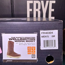 Frye Supply Wellington Waterproof EH Safety Toe Work Boots Men's 8M FR40304 picture