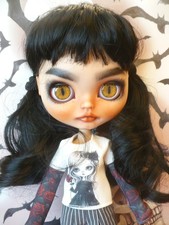 OOAK CUSTOM BLYTHE WEDNESDAY ADDAMS BJD DOLL picture