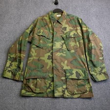 Vintage 60s Military Combat Tropical Jacket Mens Small Green ERDL Camo Army picture