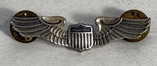 WWII Sterling Silver USAF Army Air Forces Pilot Wings Badge 2