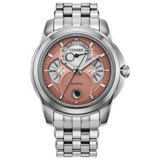 Citizen Men's Calendrier Day Moon Phase Silver Eco-Drive Watch 41MM BU0080-52X picture