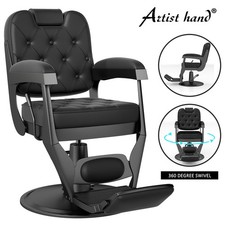 Black Heavy Duty Reclining Barber Chairs Hydraulic All Purpose Beauty Salon Spa picture