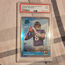 Panini 2018 Donruss Optic Rated Rookie Lamar Jackson #167 Holo Prizm PSA 9 picture