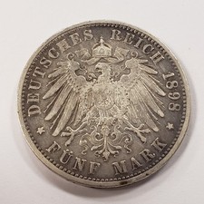 1898-A German States Prussia 5 Mark .8037 ASW - KM523 - Q5614 picture