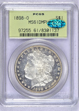1898-O MORGAN SILVER DOLLAR PCGS MS61 DMPL CAC OGH DEEP MIRROR PROOF LIKE picture