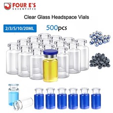1000PCS 2/3/5/10/20ml Glass Vials Headspace Vials Lab Vials w/ Caps Sample vials picture