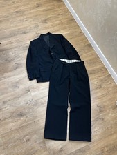 Antique 1940s Vintage men's Black wool 2 Pieces suit Size: S picture