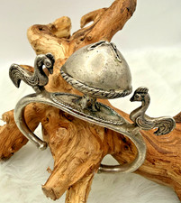 Antique Timor Indonesian Riti Knei Dance Rattle Bird Bell Silver Tone Bracelet picture