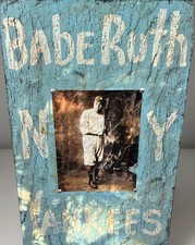 Handmade Babe Ruth NY Yankees Wooden Plate picture