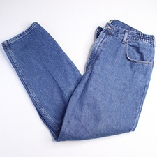 VTG LL Bean Mens Size 38x30 Denim Dark Wash Comfort Waist High Rise Blue Jeans picture