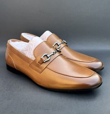 ALDO Men’s Marinho Leather Loafers Brown (Cognac Leather Smooth) 12 US Size picture