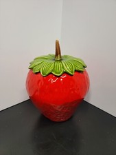 Vintage Strawberry Cookie Jar California Pottery 8410 picture
