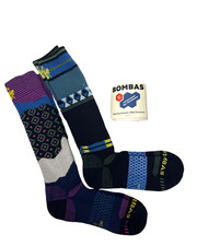 Bombas Hex Tec Performance Ski Snowboard Over The Calf Socks 2-Pack Size L NEW picture