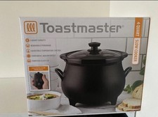 Toastmaster 4 QT Black Cauldron Slow Cooker Removable Crock Glass Lid Halloween picture