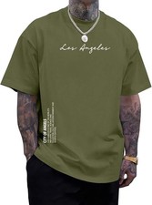Aiyino Men's Los Angeles Graphic Tee – 100% Cotton Casual Style picture