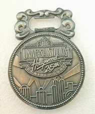 Vtg Universal Studios Hollywood 25th Anniversary Pewter Bottle Opener 1989 picture
