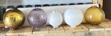 5 ANTIQUE LIGHTING ROD BALLS / Purple/ Amber / Milk Glass picture