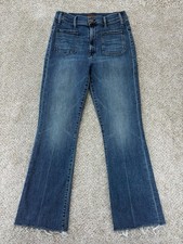 Mother Hustler Patch Pocket Ankle Fray Flared Jean Womens 27 Out For The Evening picture