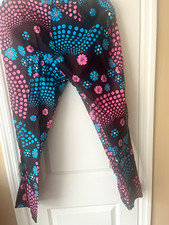 NWOT Women’s AfriPride Floral Multicolor Cotton Straight Ankle Pants Size M picture