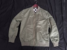 2016 Supreme Reversible Olive Green Checkered MA-1 Bomber Jacket SZ M picture