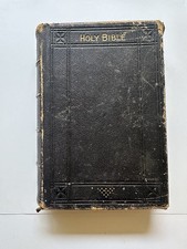 Antique 1880s Holy Bible Leather Bound KJV Old New Testament picture