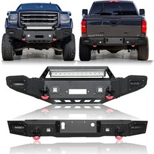 Vijay Front/Rear Bumper For 2014-2015 GMC Sierra 1500 W/LED Lights + Winch Plate picture