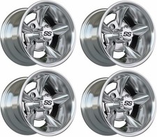 GTW Godfather 10 inch Chrome Aluminum Golf Cart Wheel | 3:4 Offset | 4x4 | Set 4 picture