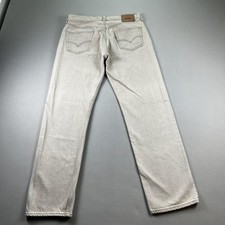 Vintage Levis 501 Jeans Mens 36x32 Beige Denim Original Straight Button Fly 90s picture